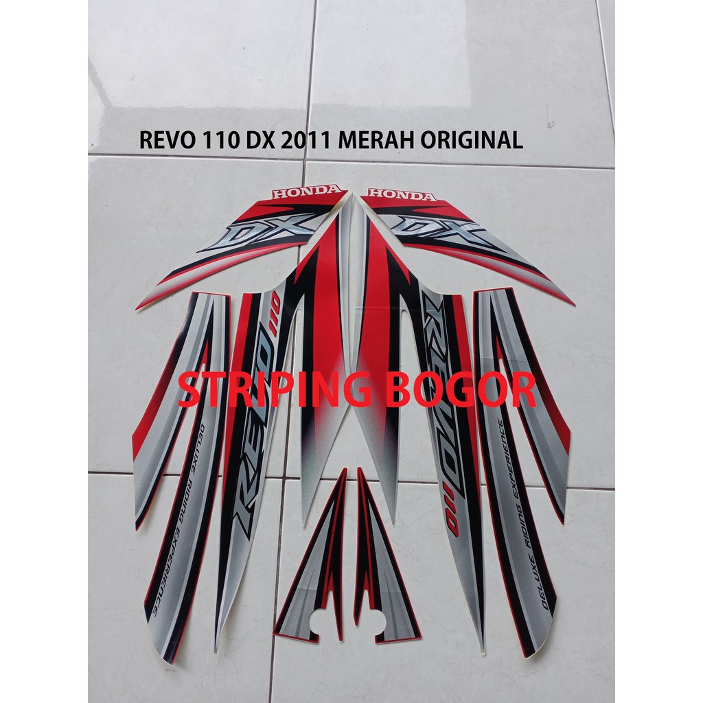 Stiker Motor Honda Revo DX 110 2011 Merah