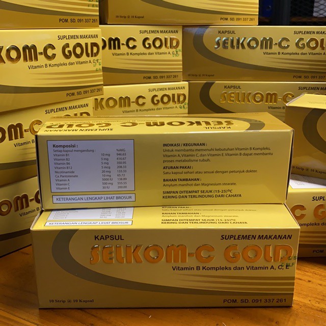 Selkom-C GOLD Vitamin B Kompleks A C E Multivitamin Suplemen