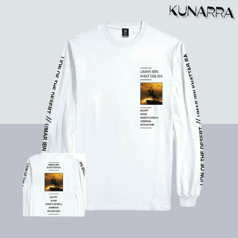 baju kaos dakwah pria lengan panjang umar bin khattab RA