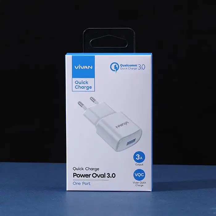 A_    Vivan Power Oval 3.0 Quick Charge Charger Fast Charging 3A