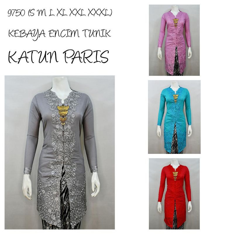 QNz           Indah ABAYA KEBAYA ENCIM TUNIK MODERN LENGAN PANJANG BORDIR SENADA Katun Paris KEBAYA