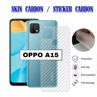 Garskin/Stiker/Skin Carbon Oppo A15/A15S New Anti Jamur Buat Belakang Hp pelindung casing belakang Hp