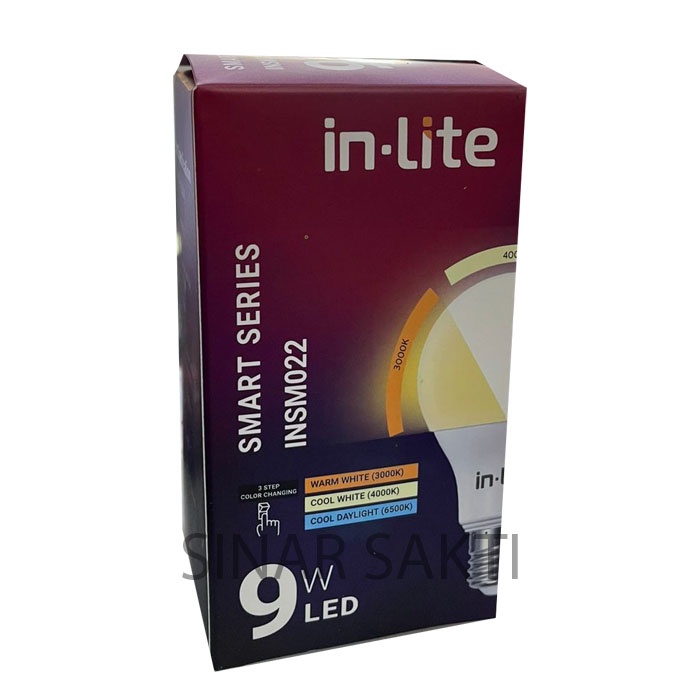 INLITE Lampu Bohlam LED TriColour 9w 9 Watt INSM022 Lampu Bohlam 3 Warna