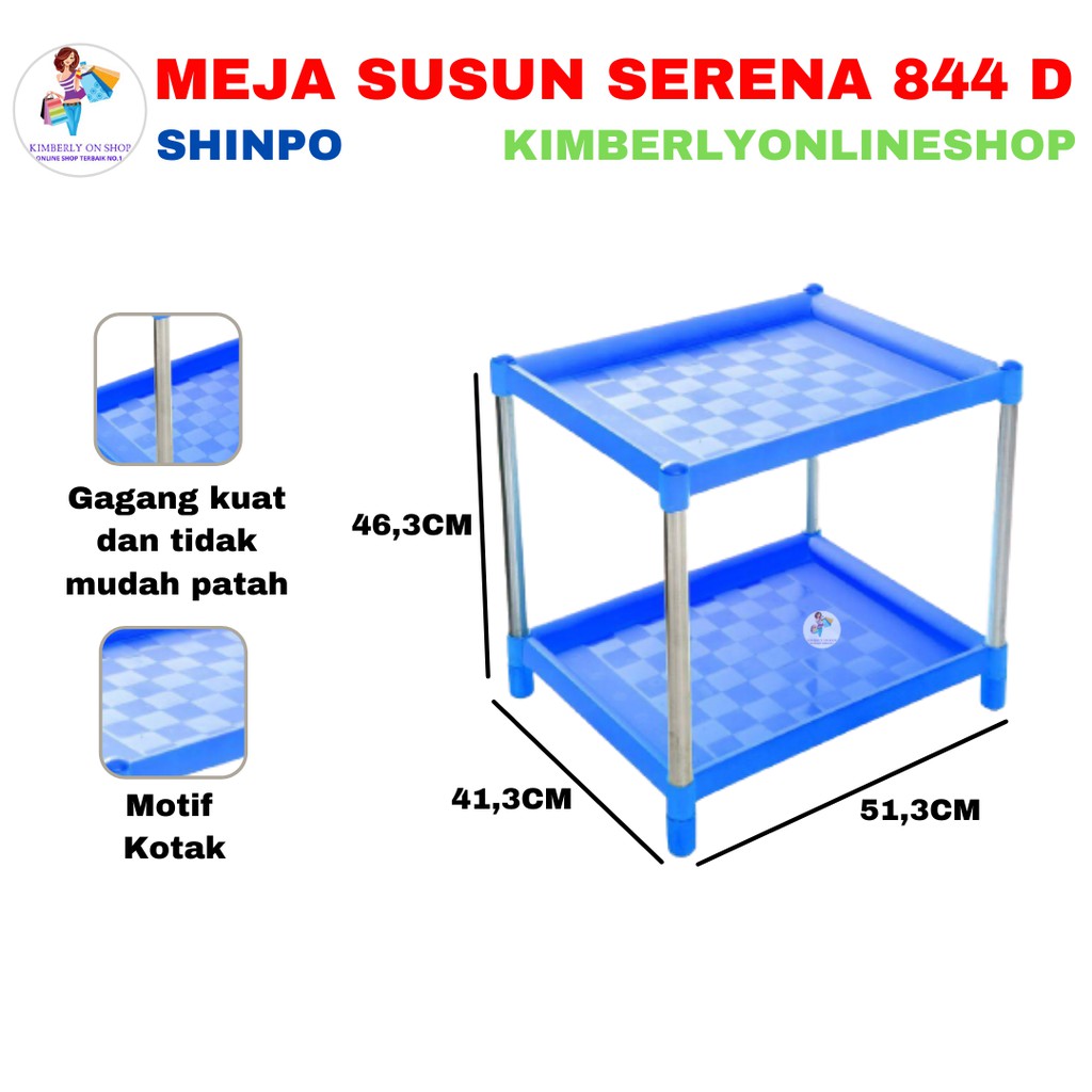 Meja Segi Plastik Susun 2 Serena 844 D Shinpo