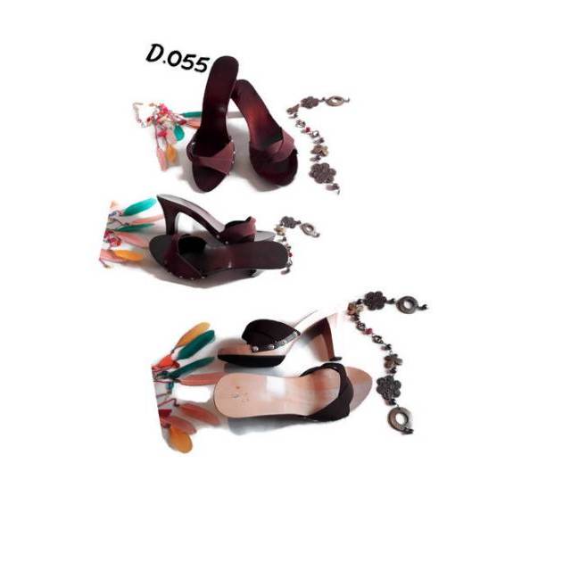 Heels Sandal Wanita/Kelom Geulis Hak Tinggi 8cm