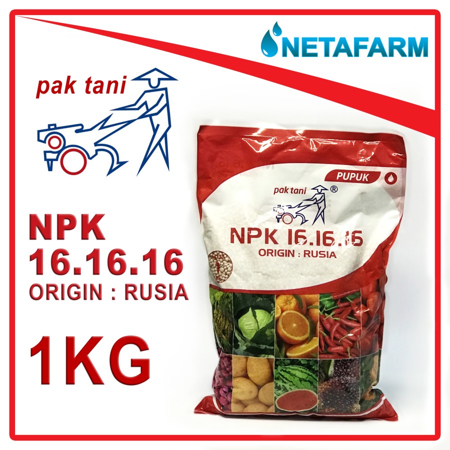 Pupuk NPK PAK TANI Mutiara Merah 16-16-16 Penyubur Tanaman 1 KG