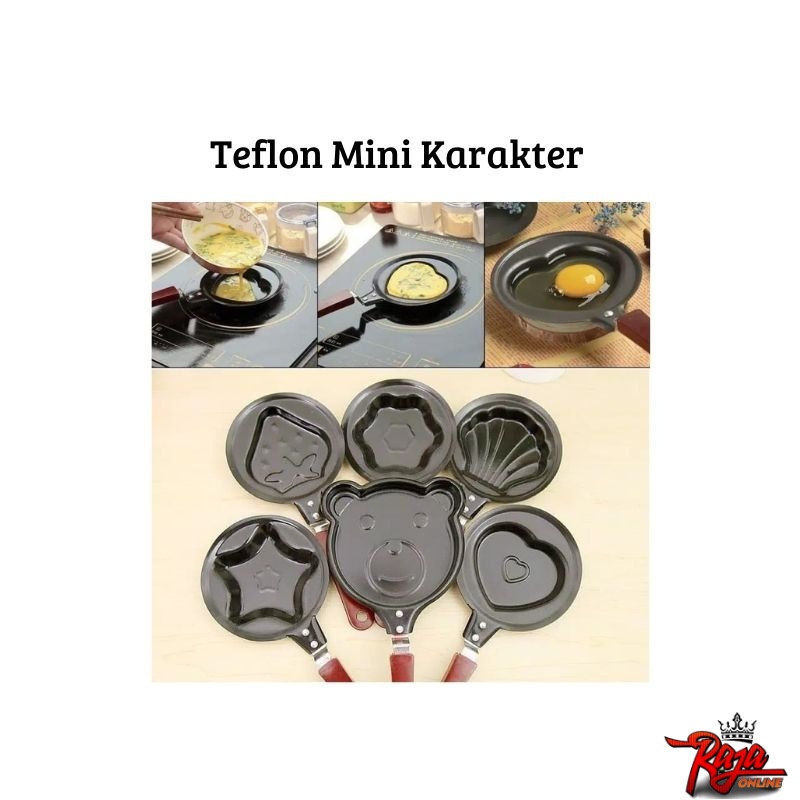 VG71- Teflon Cetakan Telur Mini Frying Pan Karakter