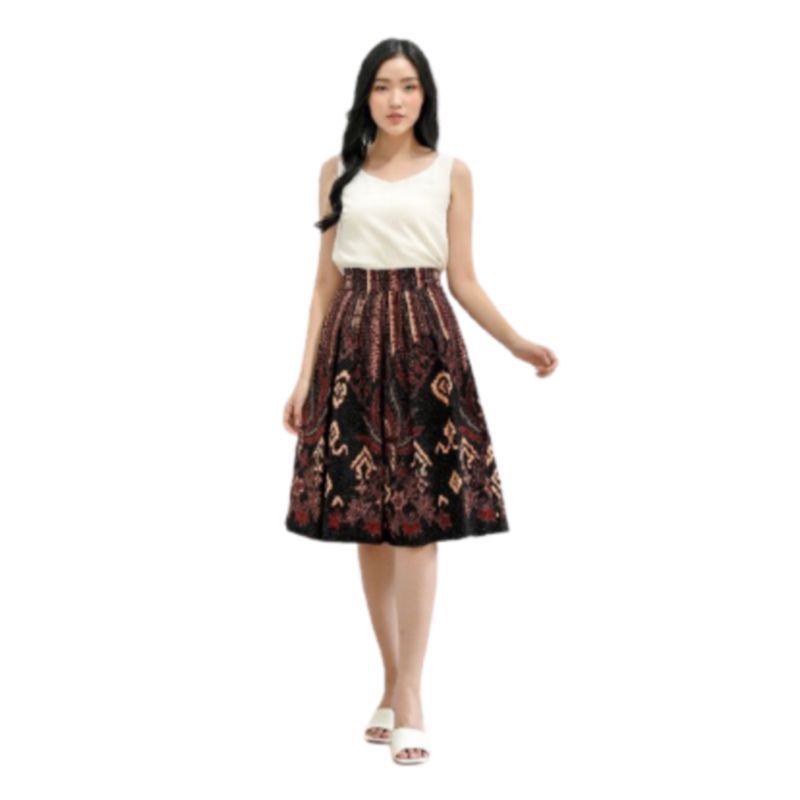 Rok batik dewasa random pendek katun  pinggangnya karet