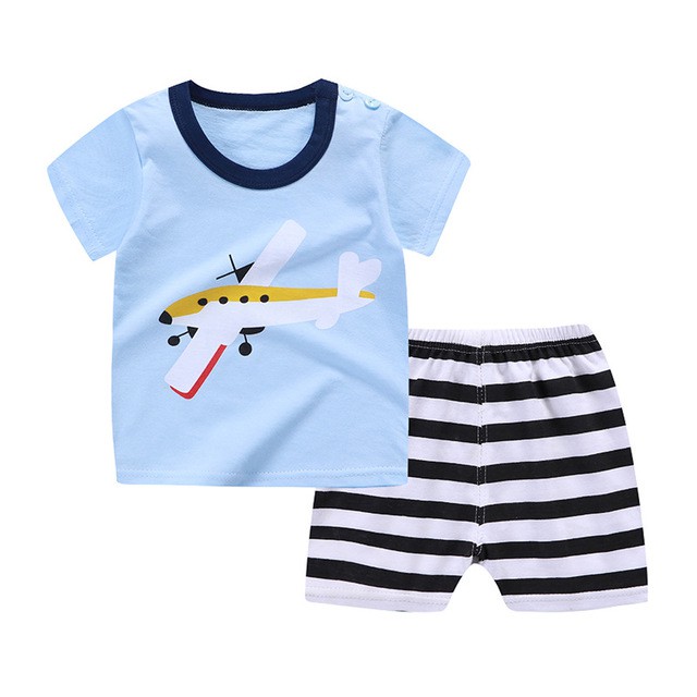 Goblin♛ PB009 COD Baju Jumper Anak Piyama Pakaian Romper Bayi Tidur Fashion Setelan Celana Pendek Import-8