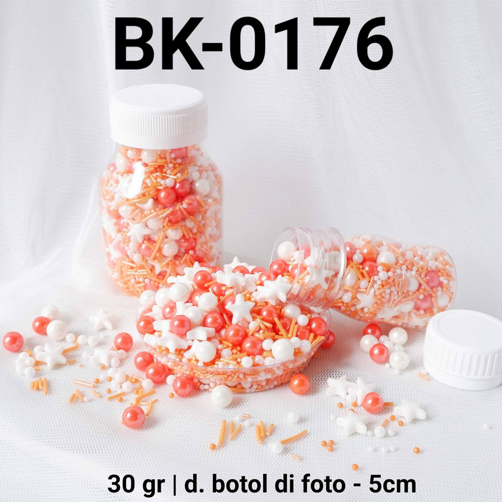 

BK-0176 YBB Sprinkles sprinkle sprinkel 30gr 30 gram mix orange putih