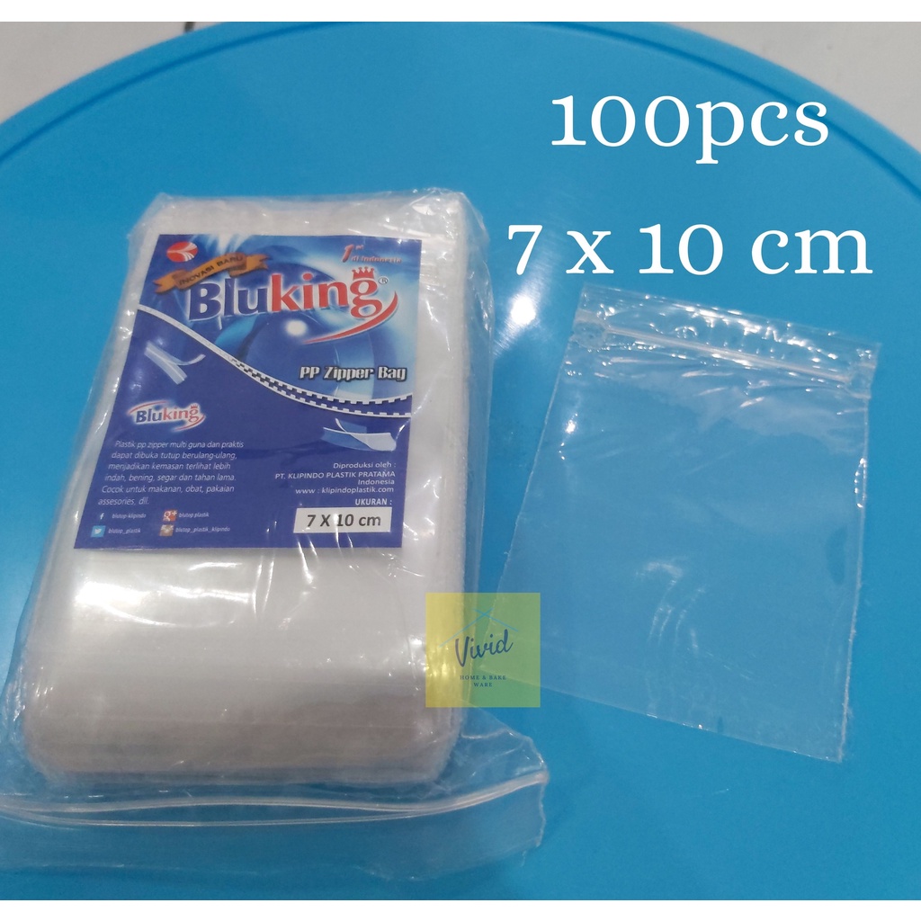 BLUKING Klip PP 7 x 10 CM - Kantong Plastik Klip Sealer Bening (100 pcs)