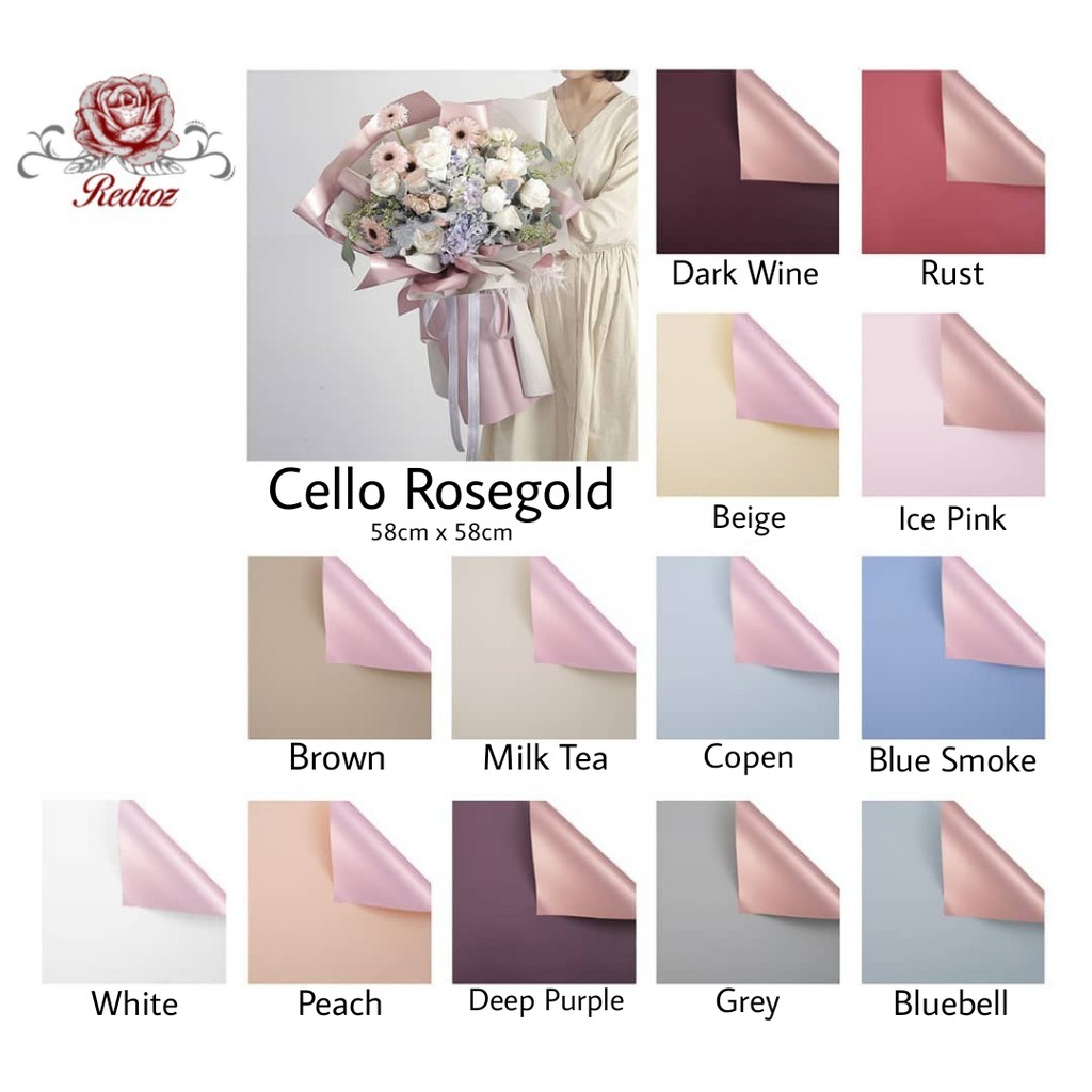 

Flower Wrapping / Kertas Bunga / Flower Paper Cellophane 2 warna ROSEGOLD