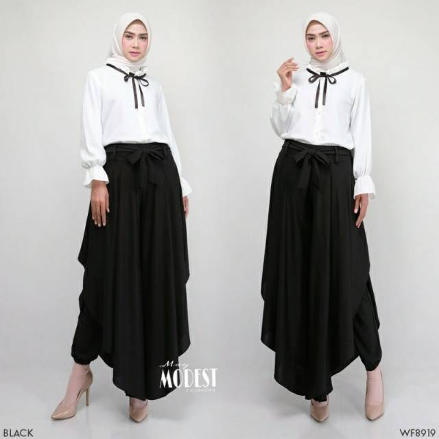 [ Maymodest ] Rocela Blooming Black Spandek Crepe HQ