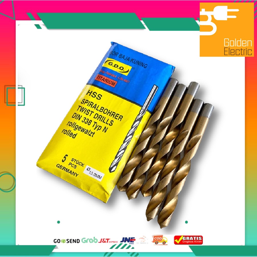 Mata Bor Besi Baja Kuningan 13mm 13 mm GDO KUAT Germany Twist Drill