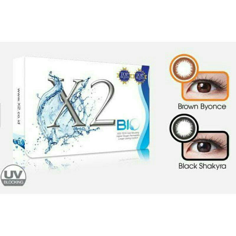 X2 Bio Black Brown Soflens warna bulanan contact lens