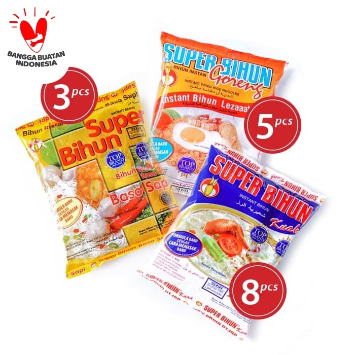 

Promo.... Paket J - Super Bihun Kuah (8 Pcs) + Goreng (5 Pcs) + Baso (3 Pcs)