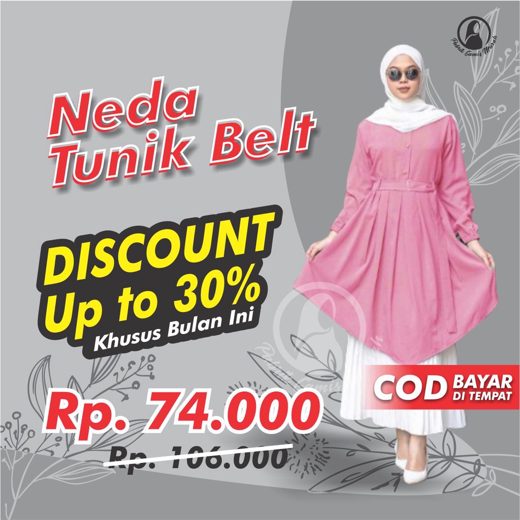 NEDA TUNIK FULL KANCING MOSCREPE // tunik dzuvia/nidia