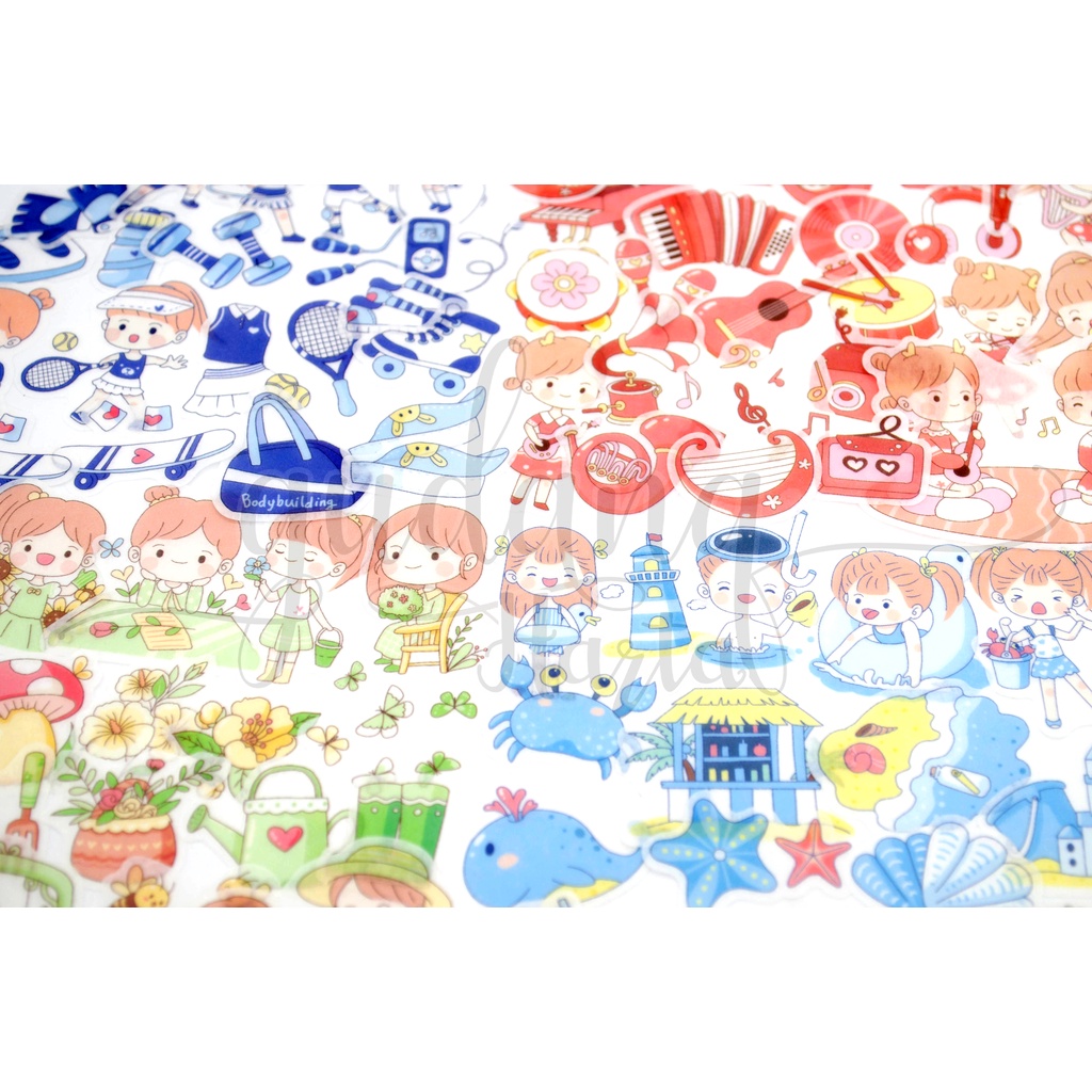 Stiker Girls Time Sticker Motif Cewek Lucu DIY GH 303620