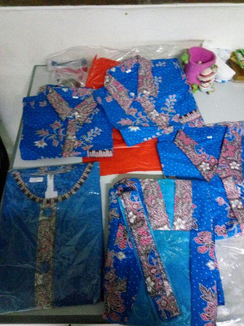 Qnunbatik Batik Keluarga/family Gamis Muslim Krisdayanti (kd) Dsr Warna Biru