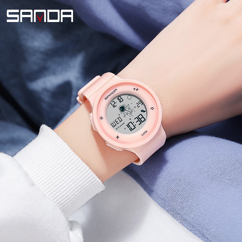 SANDA 2121 Jam Tangan Wanita Pria Digital Tali Rubber Shockproof Anti Air WATCHKITE WKOS