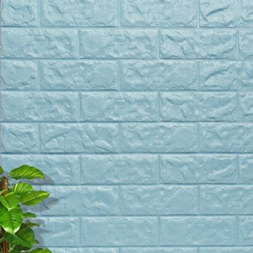 ★ Cayman ★ 77 x 70CM BUKAN TIPIS 3D wallpaper Foam Timbul Bata Brick Sticker Wallpaper Dingding 3D Foam Motif Batu Bata 70 x 77 CM Dinding Kamar Murah HL010-Blue