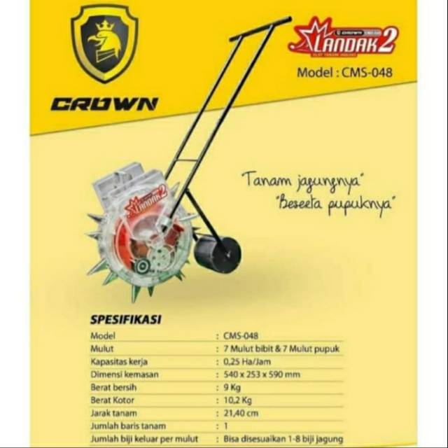 ALAT TANAM JAGUNG DAN PUPUK 2 TABUNG CROWN CMS 048