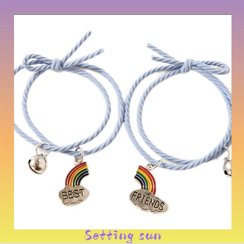 2 Pcs/set Adjustable Magnetic Braided Gelang Pasangan Gaya Etnis Cina TN