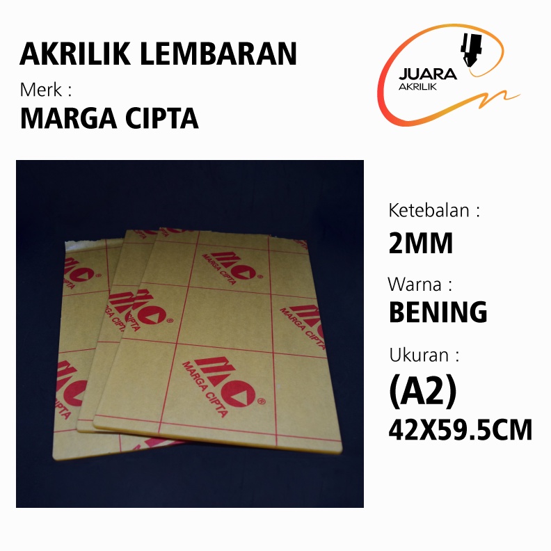 AKRILIK LEMBARAN A2 | 2MM BENING