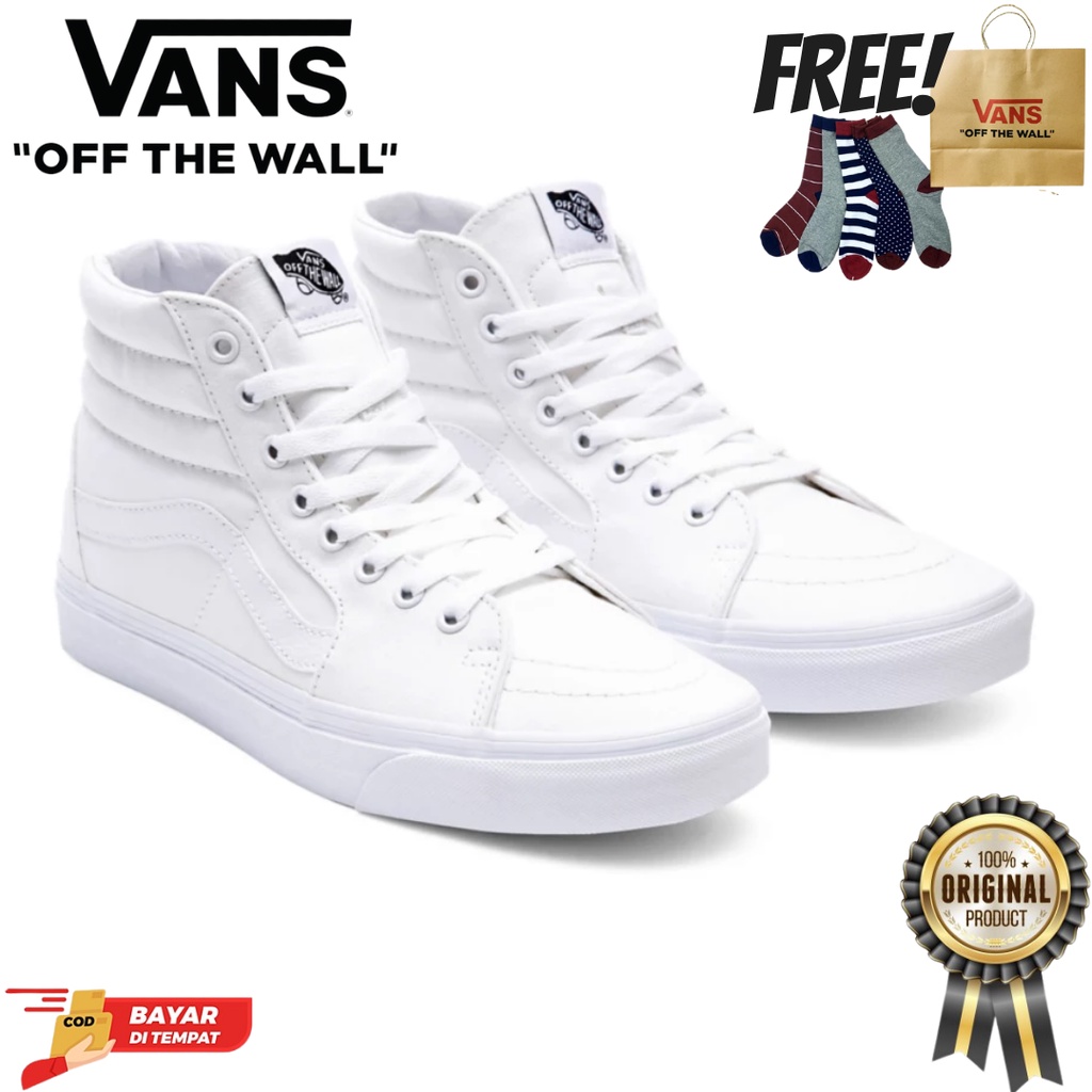 SALE DISKON! V4NS SK8-HI TRUE/WHITE CLASSIC 100% ORIGINAL BNIB