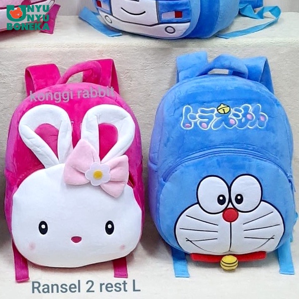 tas ransel anak konggi rabbit kelinci doraemon kucing animal backpack sekolah