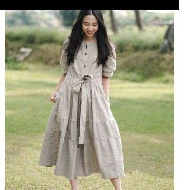 Obet Store - MAVEN Ophelia Oat Dress Widira Maryjane