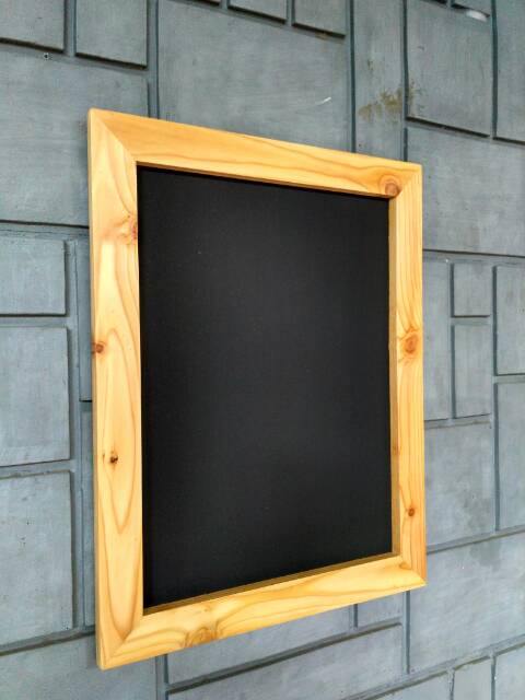 Frame Board A3 type Slim, Pigora Kayu Papan Hitam untuk tulis Kapur, Hiasan Dinding, Dekorasi