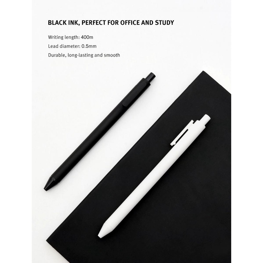 

KACO PURE Soft Touch Gel Pen Pena Pulpen Bolpoin 0.5mm 10 PCS - XM0340 (Black Ink) - Black