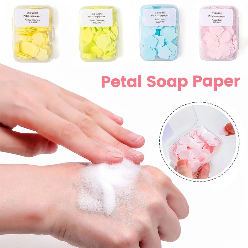 Sabun Kertas Mini Cuci Tangan Wangi Motif Bunga ~ Travel Hand Washing Petal Soap