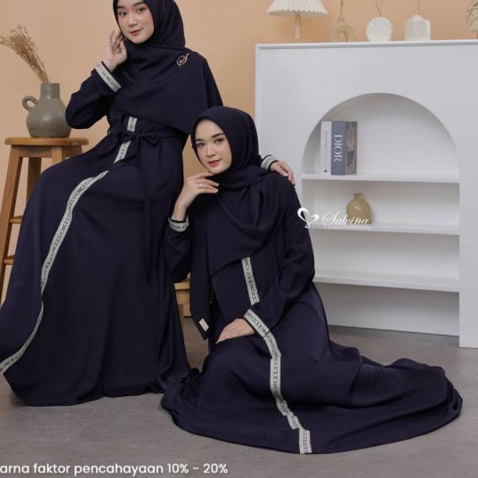 AISHA DRESS BY SALVINA HIJAB ORIGINAL CANTIK (Abaya Raya Premium Gamis Aksen Renda)