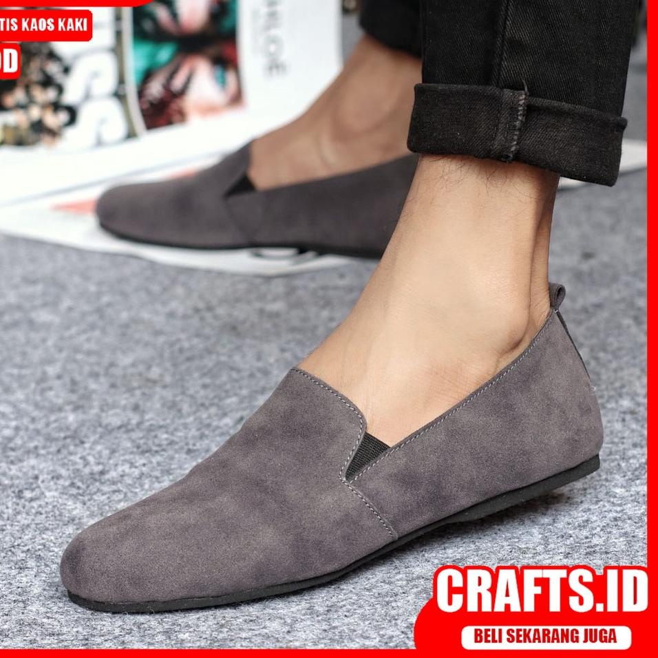 P8Q5 CRAFTS X CHORD Sepatu Slip On Pria Sepatu Casual Pria Sepatu Kulit Asli Pria Sepatu Kasual Semi