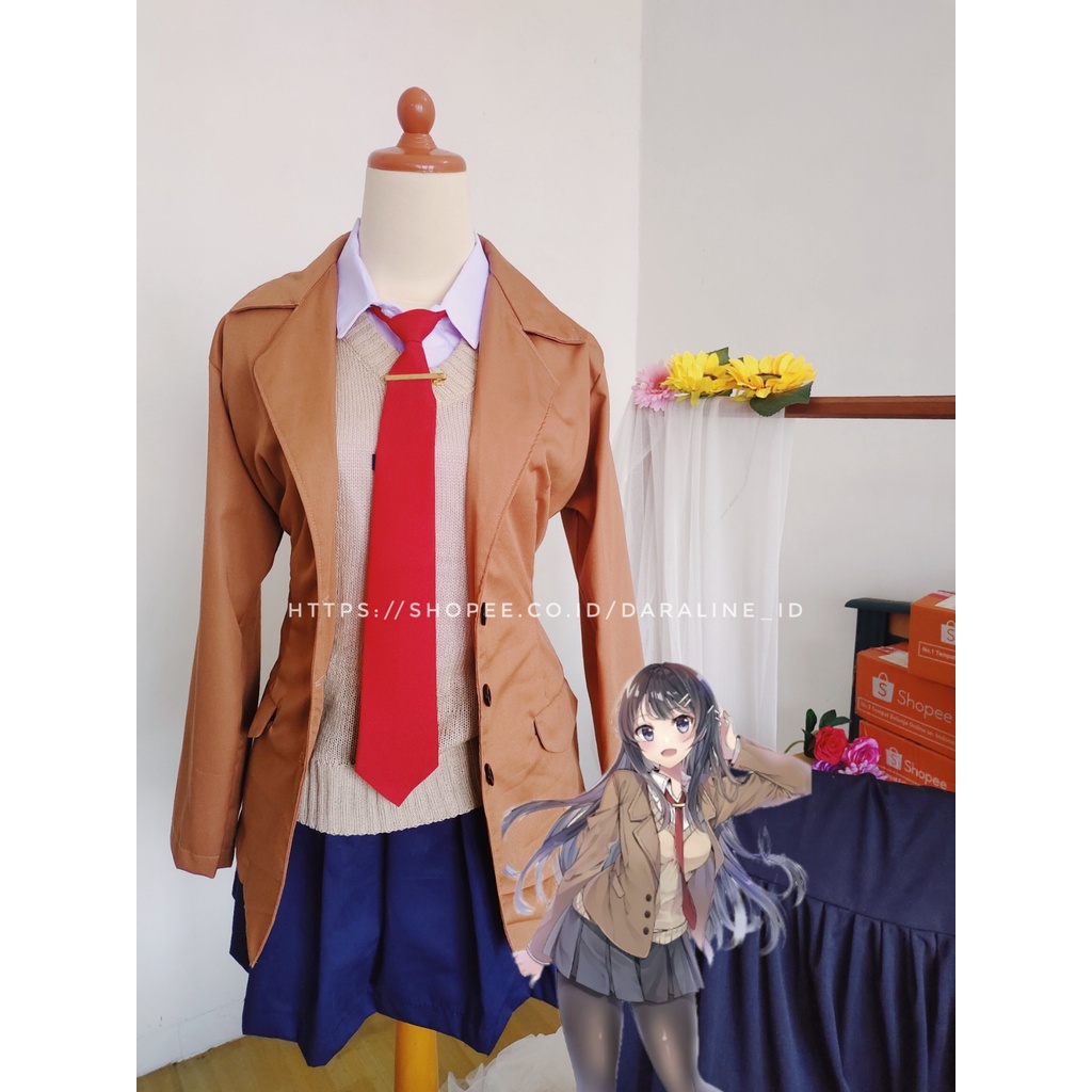 Kostum Cosplay Mai Sakurajima Seishun Buta Yarou wa Bunny Girl Senpai no Yume wo Minai