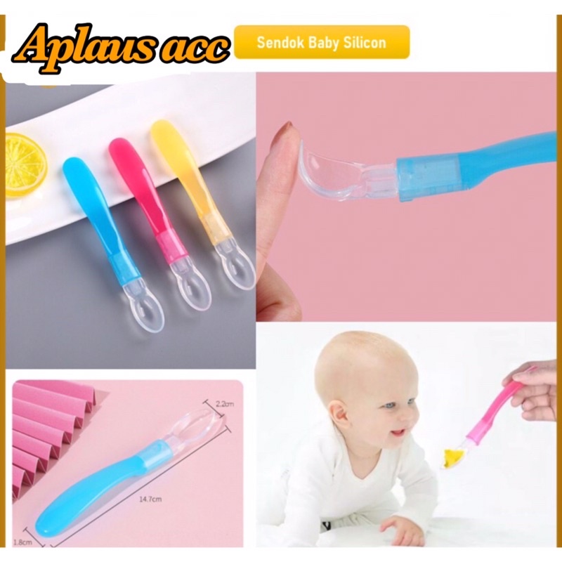 Sendok Makan Bayi Lentur Silicon Sendok Baby Silikon Lembut Safety Spoons