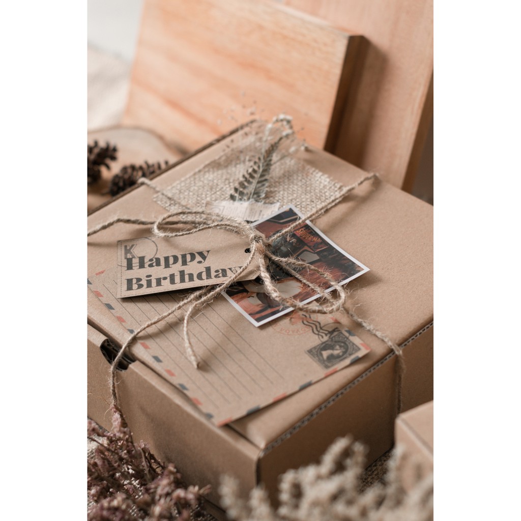 DIY Gift Packaging Kotak / Kado / Hadiah Rustic Aesthetic V.2 - Large | Shopee Indonesia