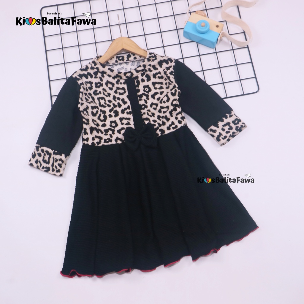 Dress Valencia 3-4 Tahun / Baju Pesta Dres Lengan Panjang Anak Perempuan Fashion Kids Adem Babycinnamon