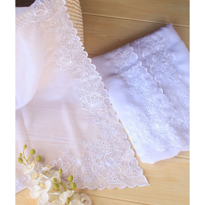 Kain kebaya bordir terbaru special warna putih bersih