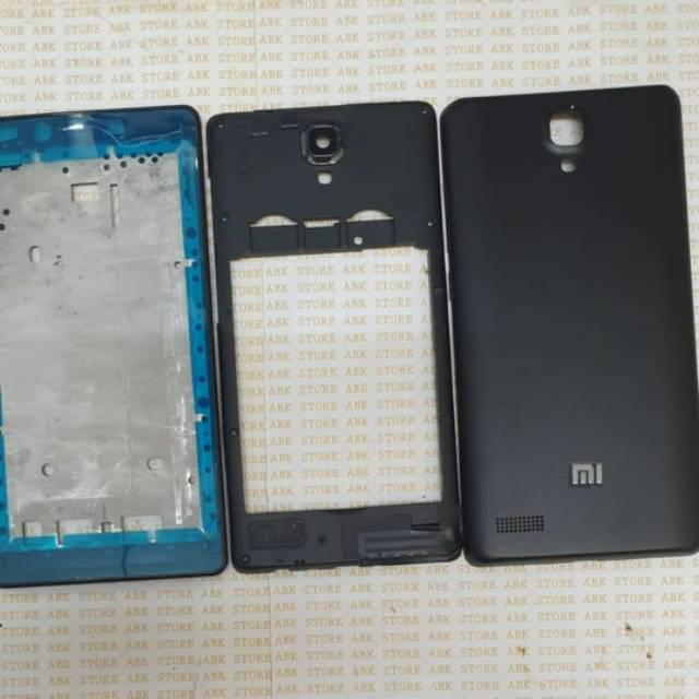 Back Casing Kesing Housing Xiaomi Redmi Note 1 3G + Frame LCD Tulang Bezel Fullset