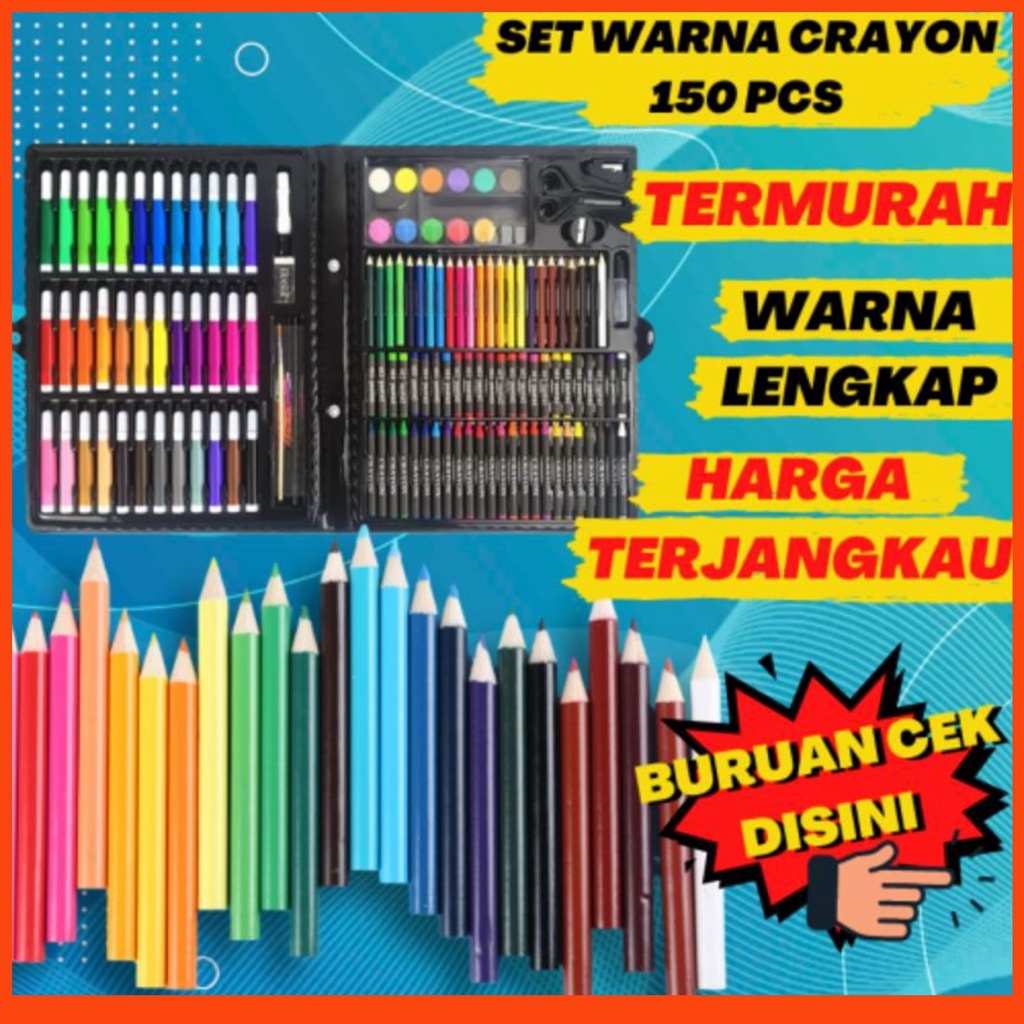 

Pensil Warna Crayon Spidol Warna Alat Gambar ISI 150PCS Alat Menggambar Alat Tulis GI49