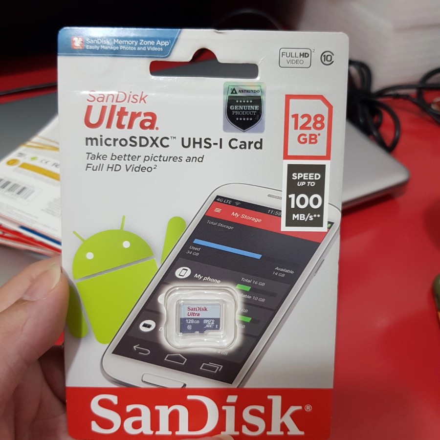SANDISK SDXC SDHC ULTRA 128GB 100MB GARANSI RESMI