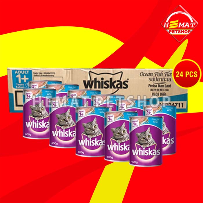 Makanan Basah Kucing Whiskas Kaleng Wetfod Grosir Dus Isi 24 PCS 400GR