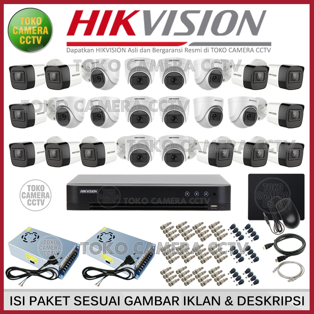 PAKET CCTV HIKVISION 2MP 32 CHANNEL 24 KAMERA