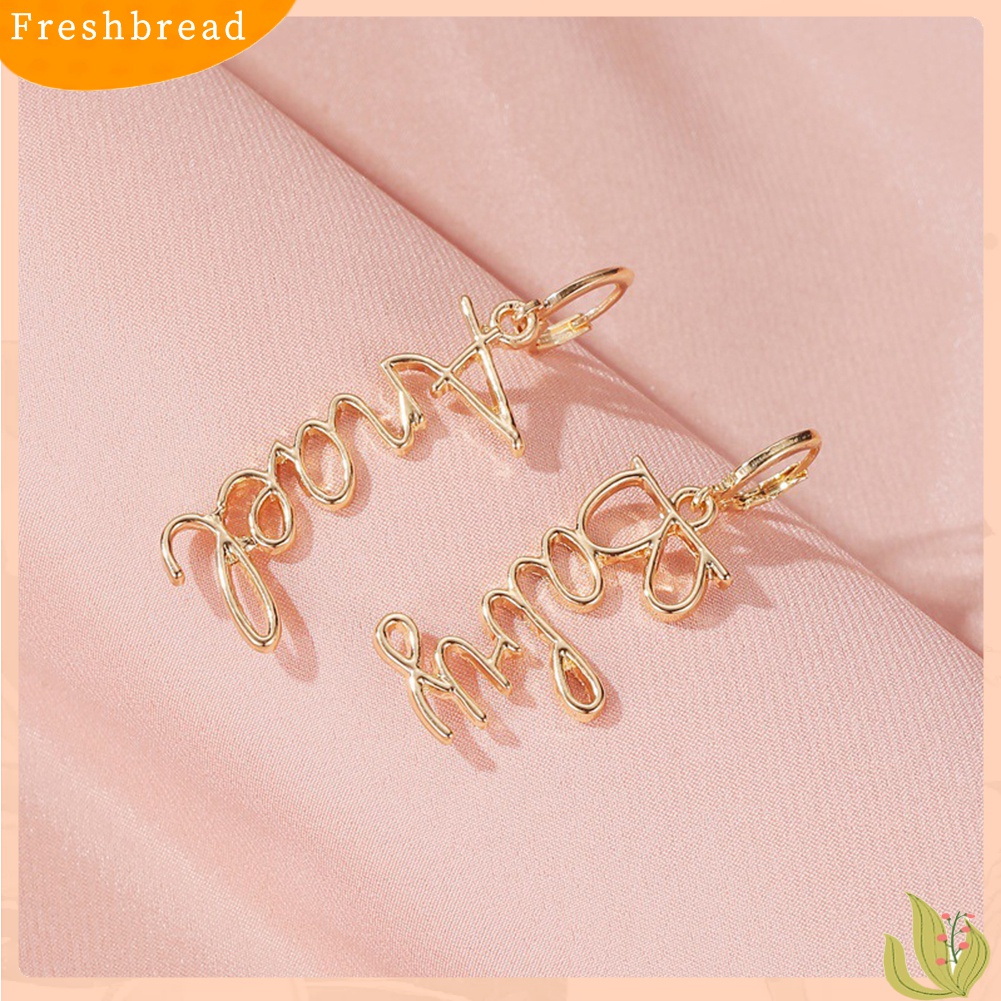 Terlaris Fashion Women Asymmetric Letter Angel Baby Fuck You Dangle Earrings Jewelry