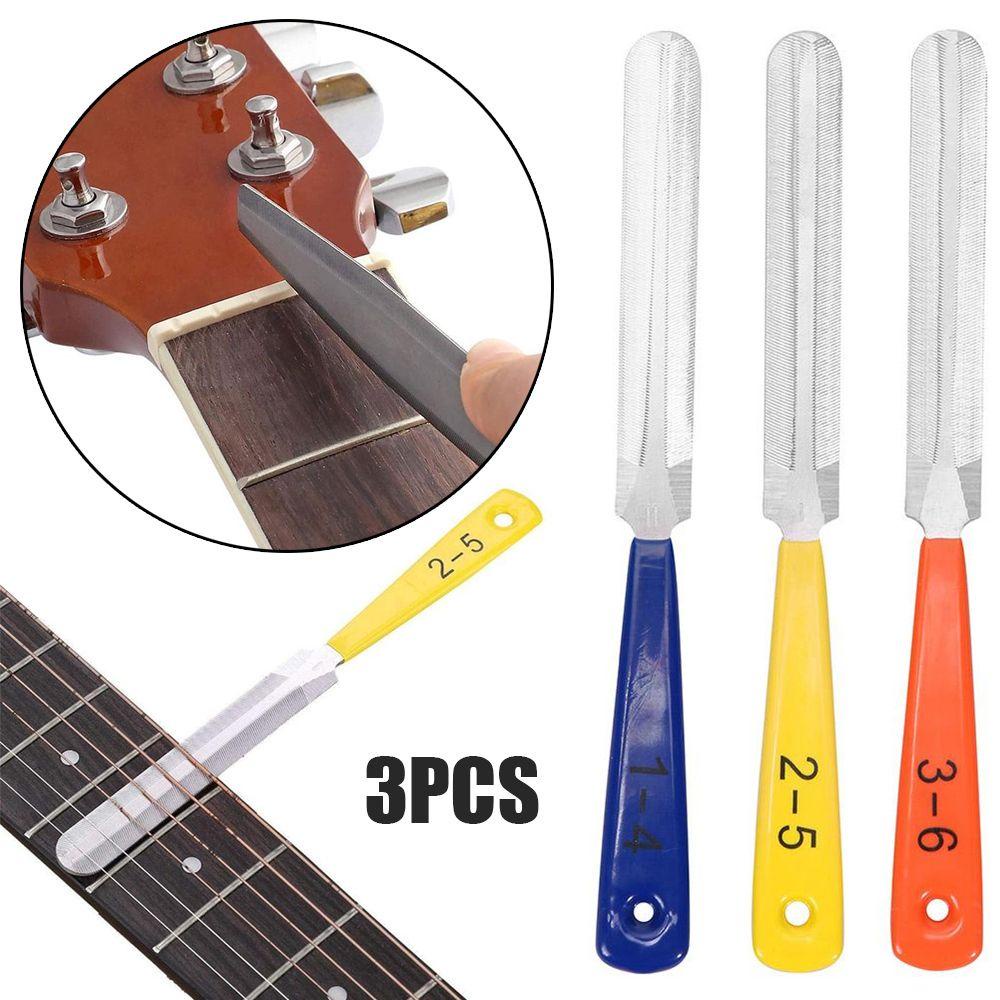 Nanas 3pcs/set Kikir Mur Gitar Sanding Saddle Filing Aksesoris Gitar Slotting File