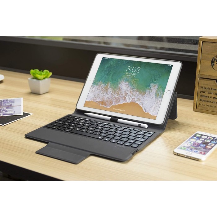IPAD 5 IPAD 6 BACKLIGHT KEYBOARD BLUETOOTH FLIP CASE WIRELESS BACKLIT