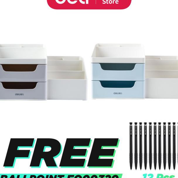

Deli Desk Organizer Business Style Laci Kotak Penyimpanan Barang 8900 - Abu-abu